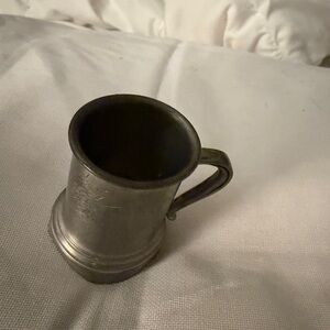 Vintage Pewter Mini Tankard Mug - Gray